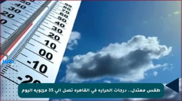 طقس معتدل.. درجات الحرارة في القاهرة تصل إلى 35 مئوية اليوم